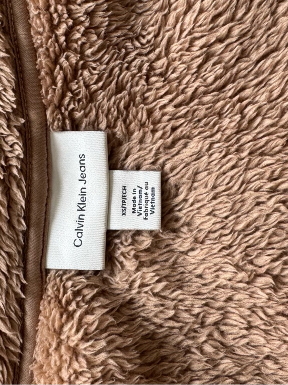Calvin Klein Jeans Cozy Faux-Sherpa Jacket - Light Brown